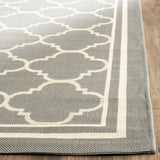 Safavieh Courtyard 8'-0" x 11'-0" Rug in Anthracite / Beige