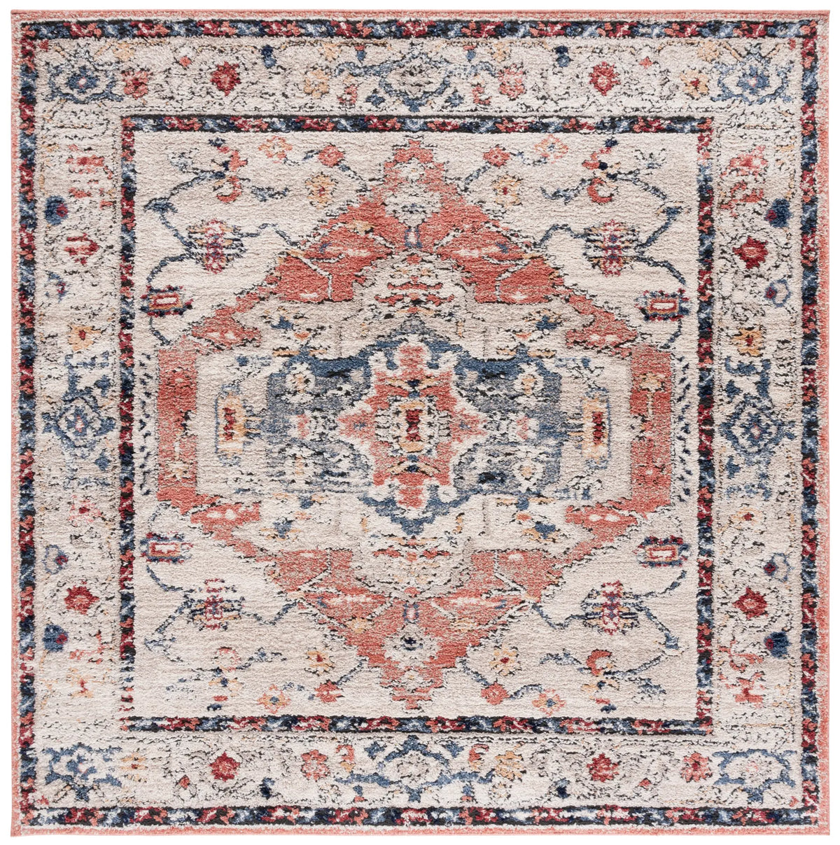 Safavieh Luna 6'-7" x 6'-7" Rug in Ivory / Rust
