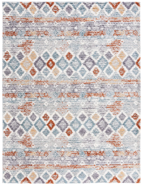 Safavieh Berber Shag 10'-0" x 14'-0" Rug in Blue Rust / Ivory
