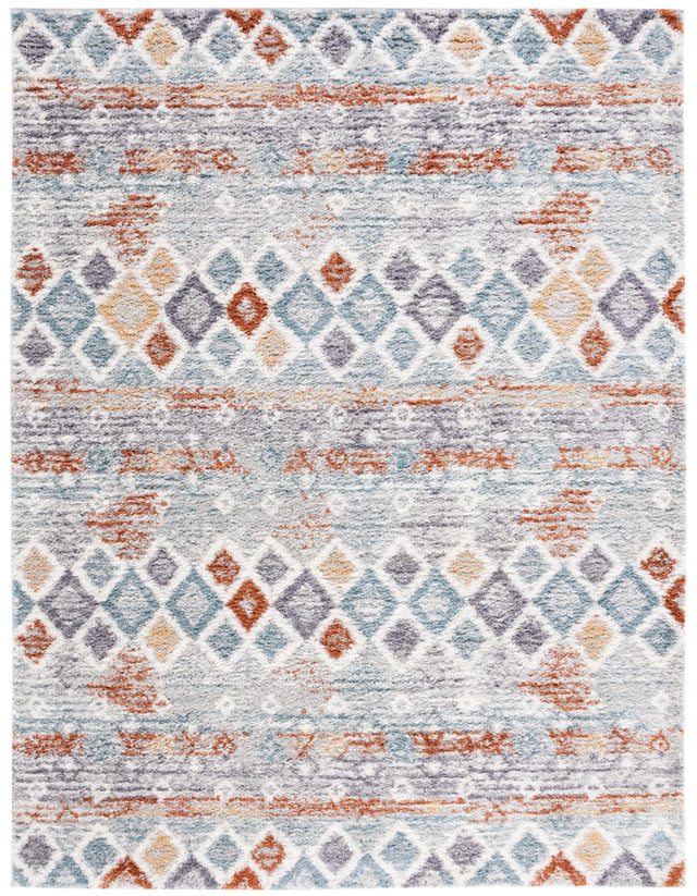 Safavieh Berber Shag 10'-0" x 14'-0" Rug in Blue Rust / Ivory
