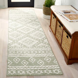 Safavieh Micro-Loop 2'-3" x 9'-0" Rug in Sage / Ivory