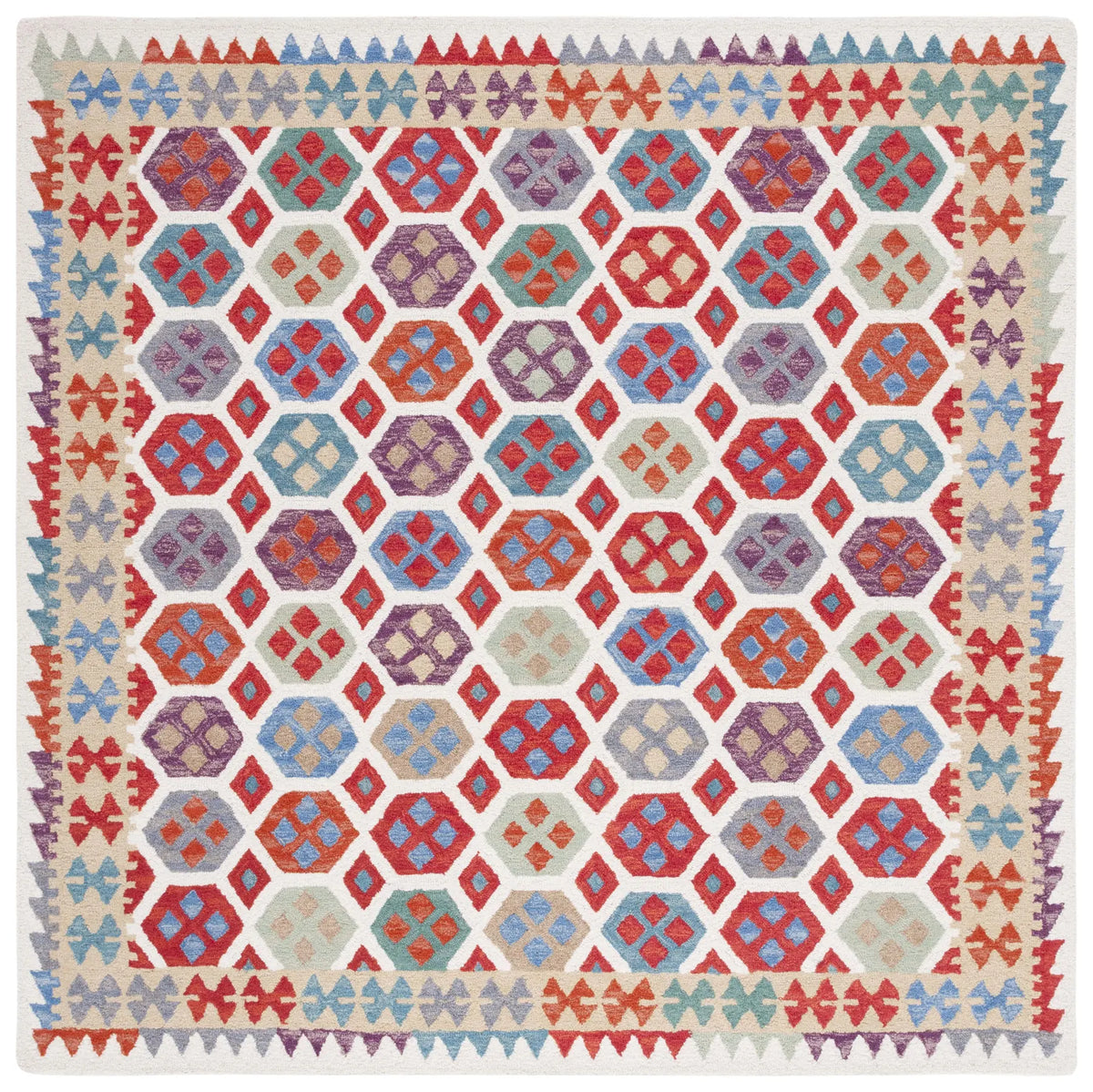 Safavieh Aspen 7'-0" x 7'-0" Rug in Ivory / Red