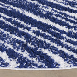 Safavieh Rumi Shag 6'-7" x 6'-7" Rug in Navy / Ivory