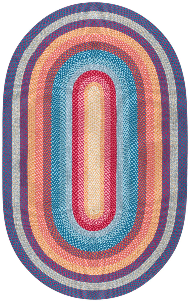 Safavieh Braided 5'-0" x 8'-0" Rug in Red / Orange