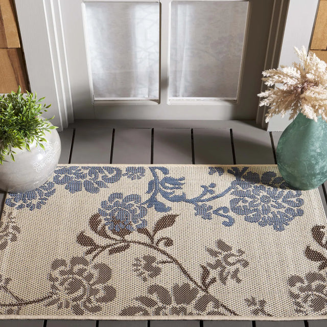 Safavieh Courtyard 2'-0" x 3'-7" Rug in Natural Brown / Blue