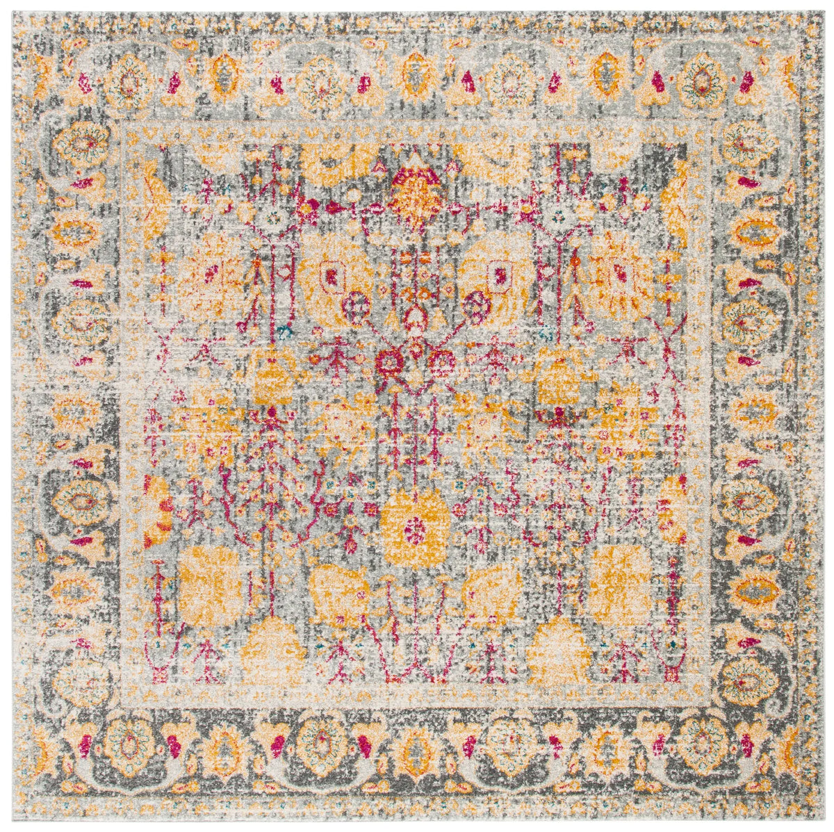Safavieh Granada 6'-7" x 6'-7" Rug in Light Grey / Multi