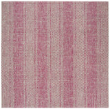 Safavieh Courtyard 6'-7" x 6'-7" Rug in Light Grey / Fuchsia