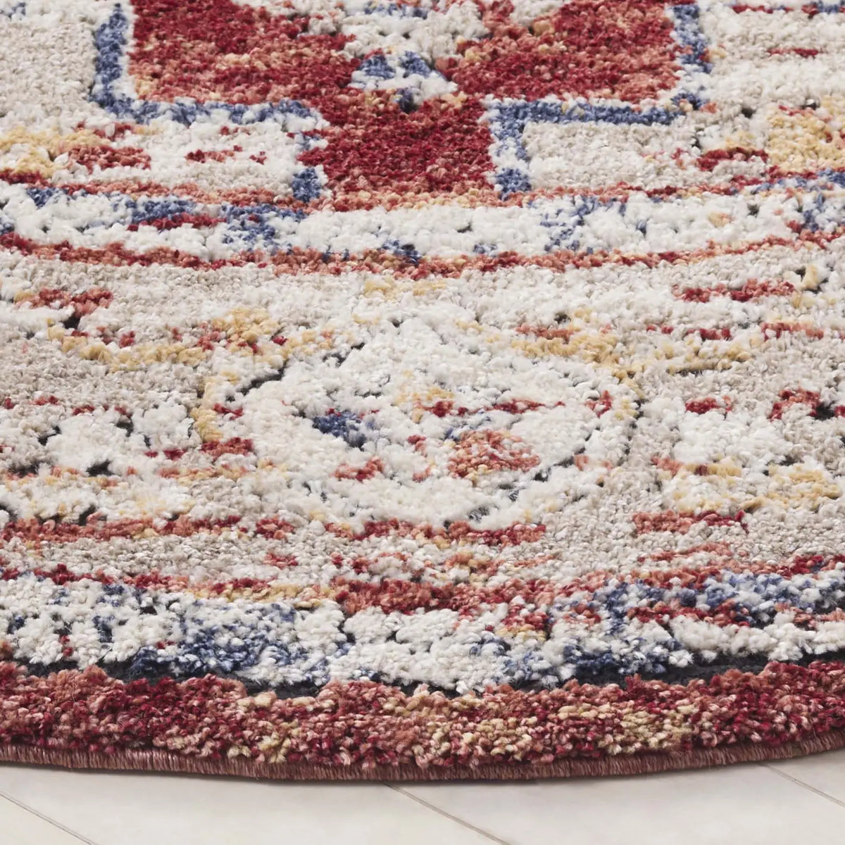 Safavieh Luna 6'-7" x 6'-7" Rug in Beige / Rust Blue