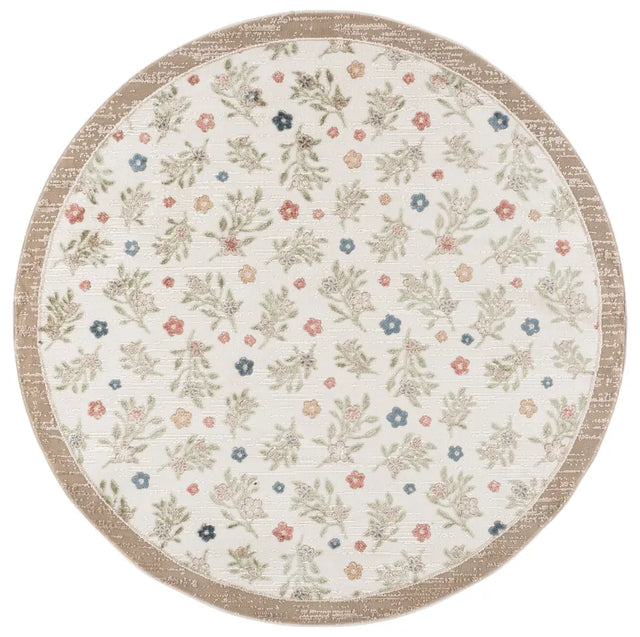 Safavieh Cameron 6'-7" x 6'-7" Rug in Ivory / Beige Green