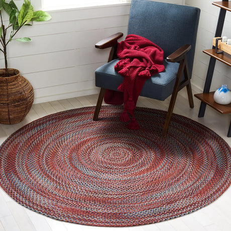 Safavieh Braided 5'-0" x 5'-0" Rug in Blue / Rust