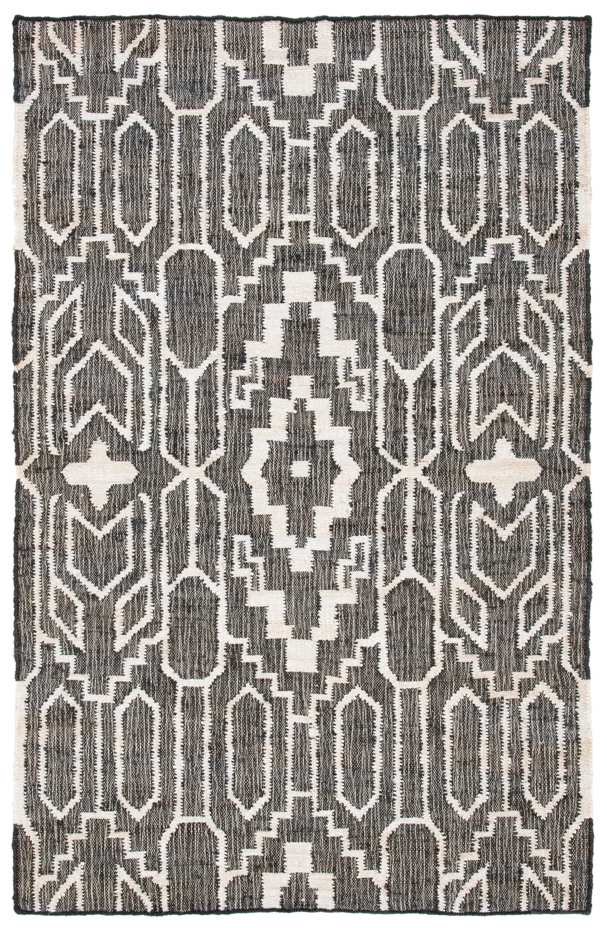 Safavieh Natural Fiber 4'-0" x 6'-0" Rug in Black / Ivory