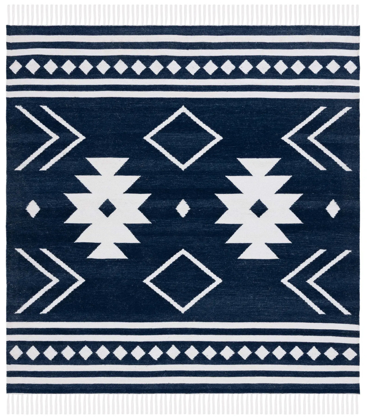 Safavieh Kilim 7'-0" x 7'-0" Rug in Navy / Ivory