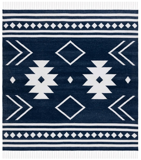 Safavieh Kilim 7'-0" x 7'-0" Rug in Navy / Ivory