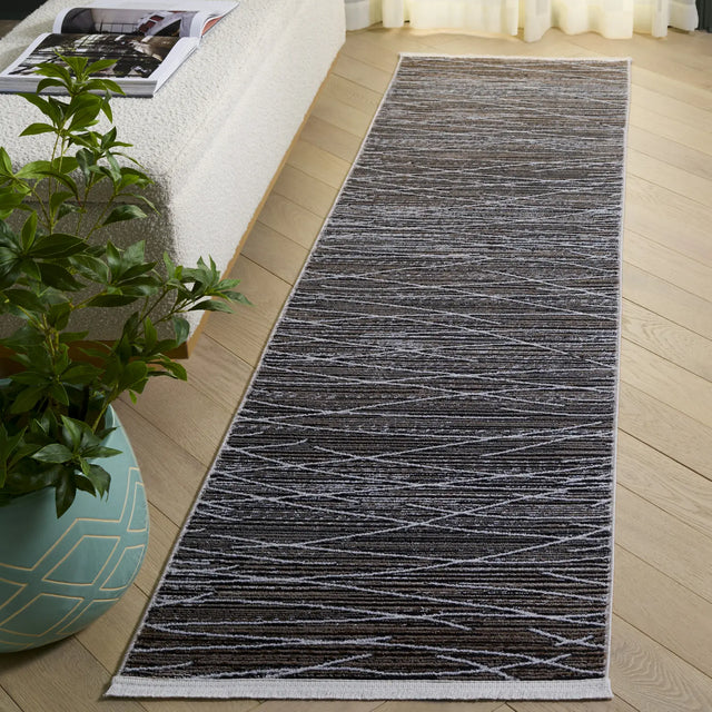 Safavieh Mila 2'-2" x 8'-0" Rug in Beige / Ivory Black