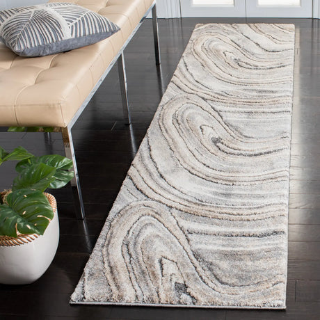 Safavieh Cyrus Shag 2'-2" x 9'-0" Rug in Ivory / Grey