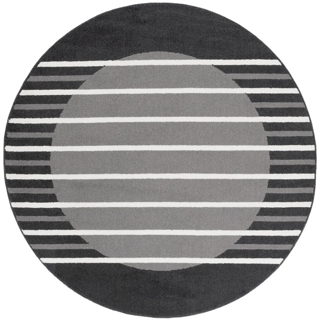 Safavieh Pyramid 6'-7" x 6'-7" Rug in Grey / Ivory Black