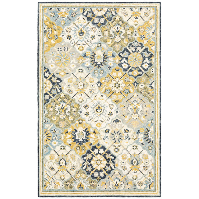 Oriental Weavers Sphinx Alfresco 28406 Blue / Gold Rugs - main flat