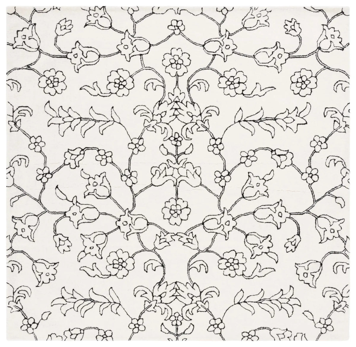 Safavieh Fifth Avenue 7'-0" x 7'-0" Rug in Ivory / Black