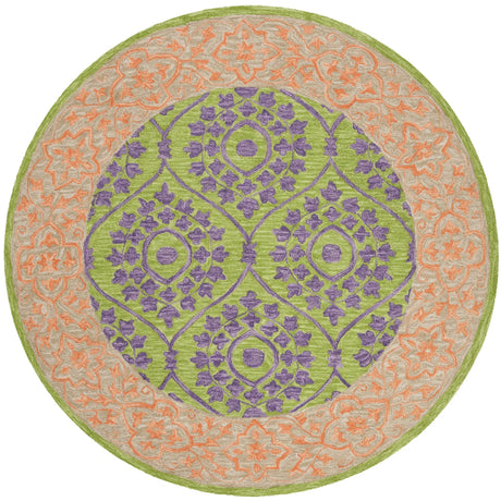 Safavieh Suzani 5'-0" x 5'-0" Rug in Green / Violet