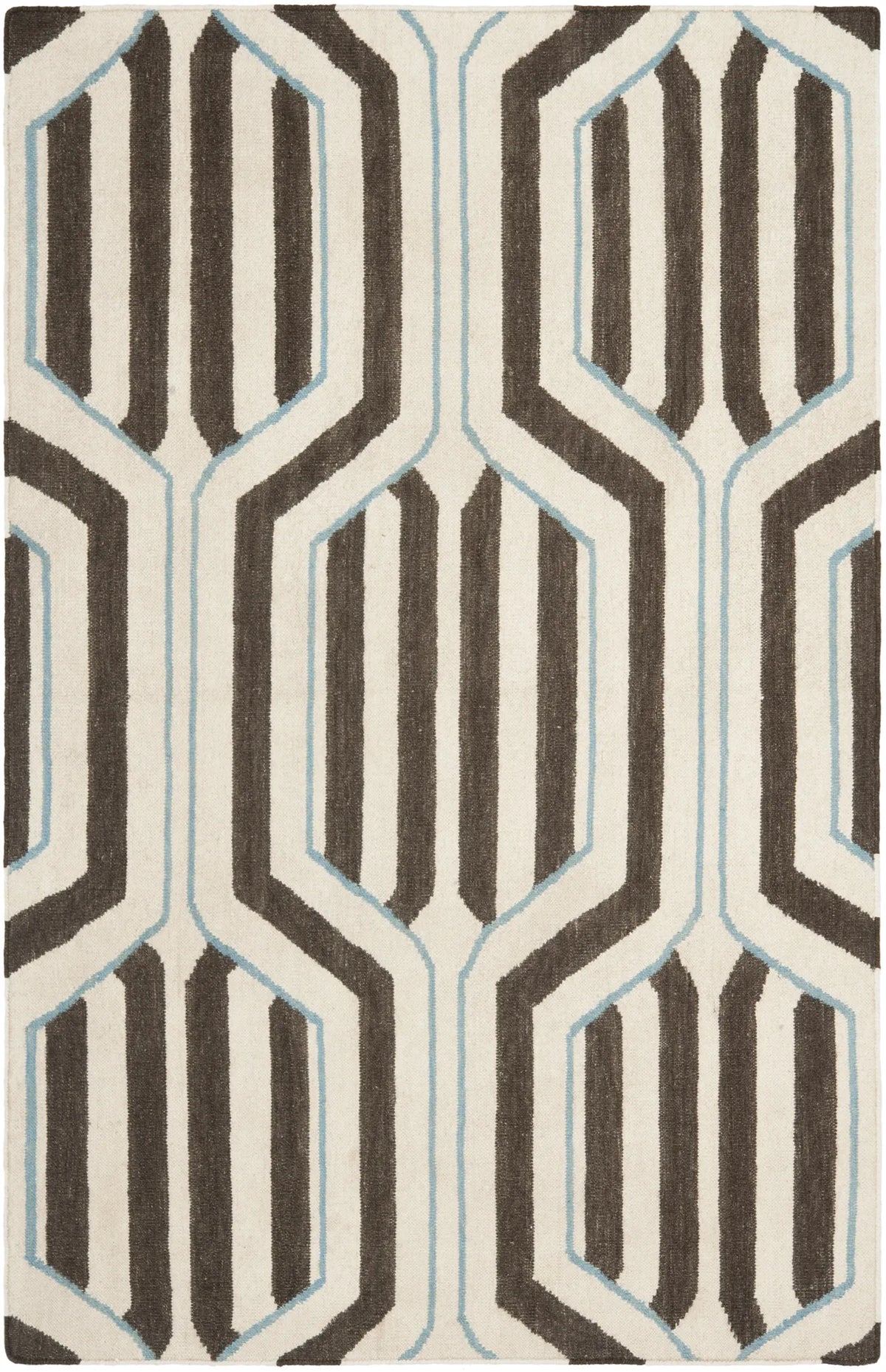 Safavieh Dhurries 3'-0" x 5'-0" Rug in Ivory / Multi