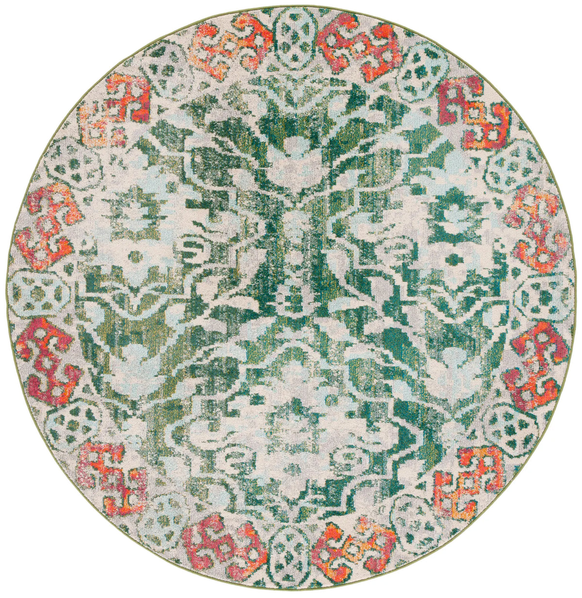 Safavieh Madison 6'-7" x 6'-7" Rug in Green / Ivory