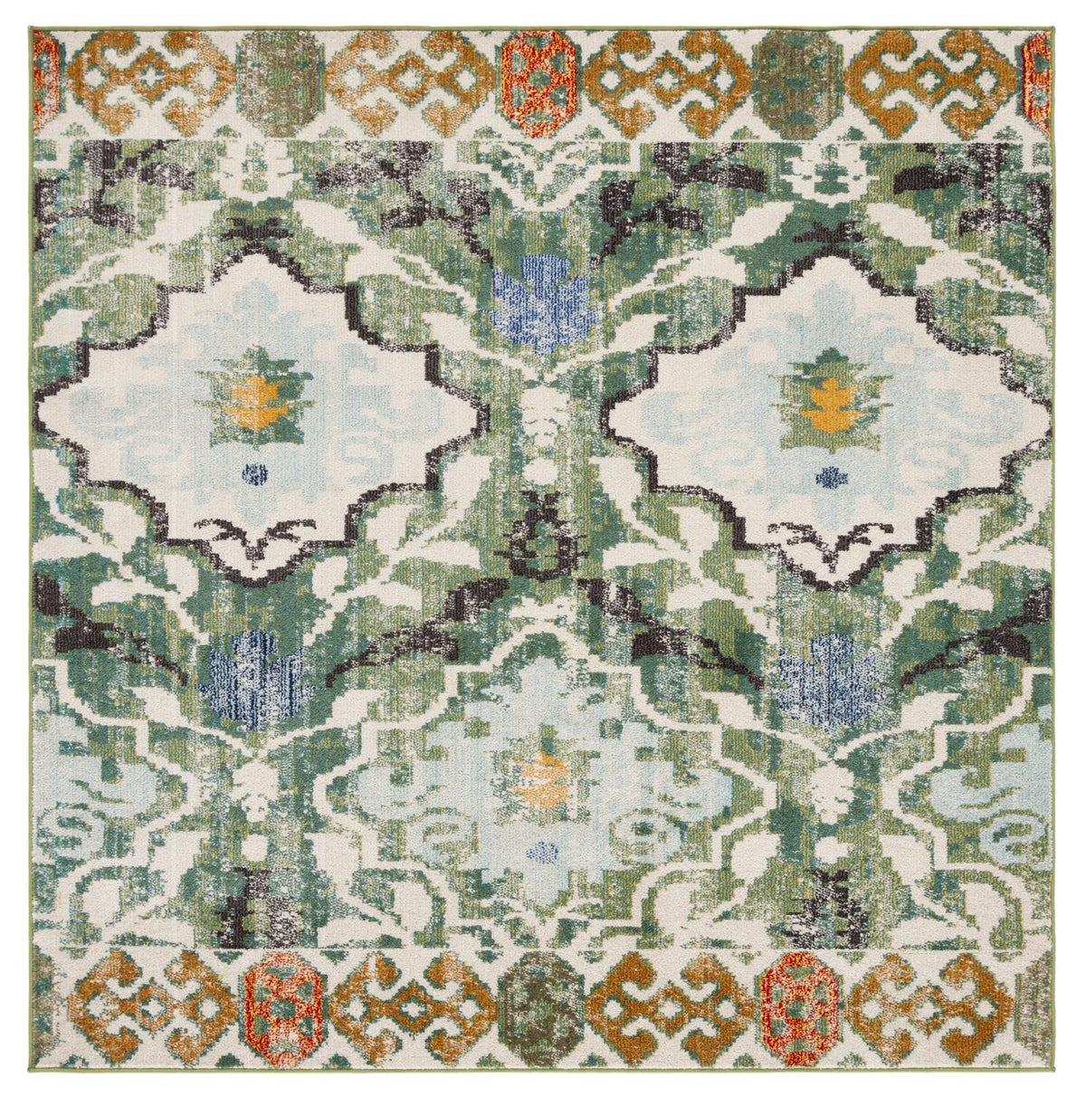 Safavieh Madison 6'-7" x 6'-7" Rug in Green / Ivory