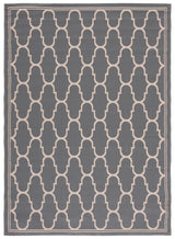 Safavieh Courtyard 5'-3" x 7'-7" Rug in Anthracite / Beige
