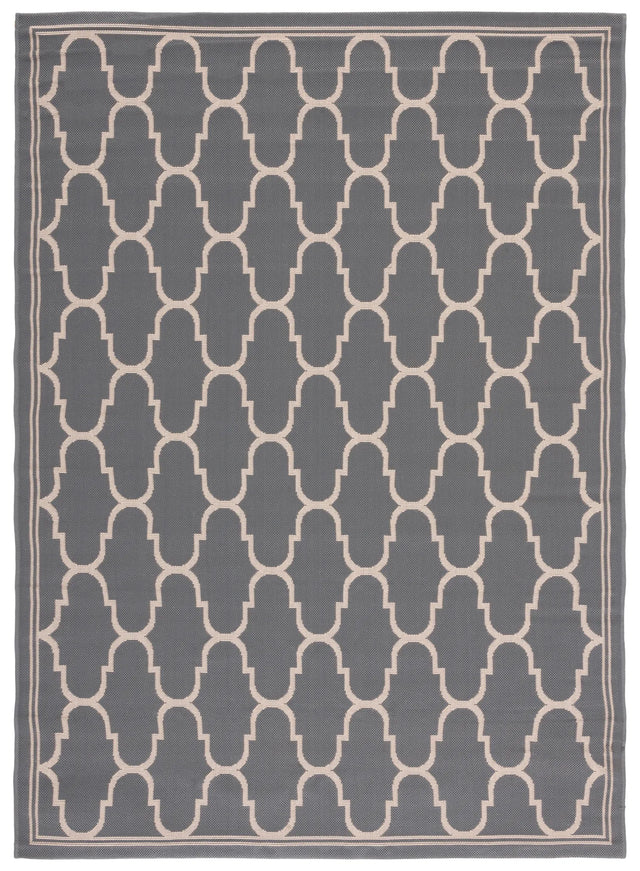Safavieh Courtyard 5'-3" x 7'-7" Rug in Anthracite / Beige
