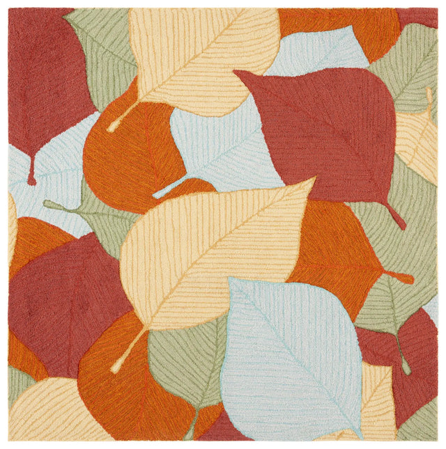 Safavieh Easy Care 6'-0" x 6'-0" Rug in Rust / Green