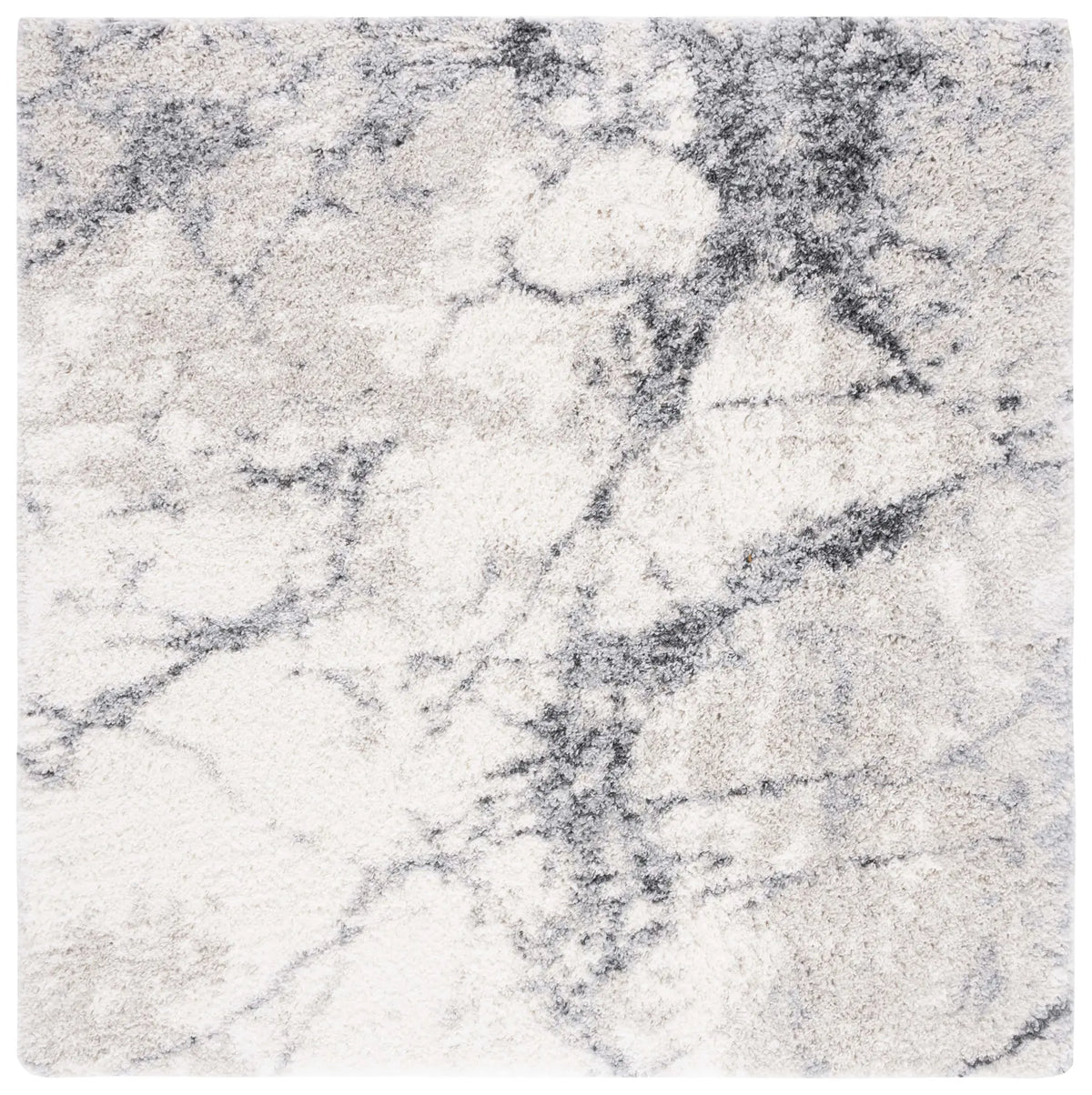 Safavieh Fontana Shag  800 6'-7" x 6'-7" Rug in Ivory / Grey