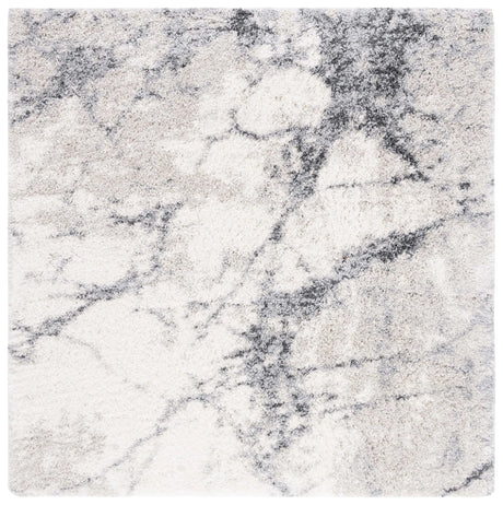 Safavieh Fontana Shag  800 6'-7" x 6'-7" Rug in Ivory / Grey