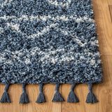 Safavieh Pro Lux Shag 400 4'-0" x 6'-0" Rug in Blue / Ivory