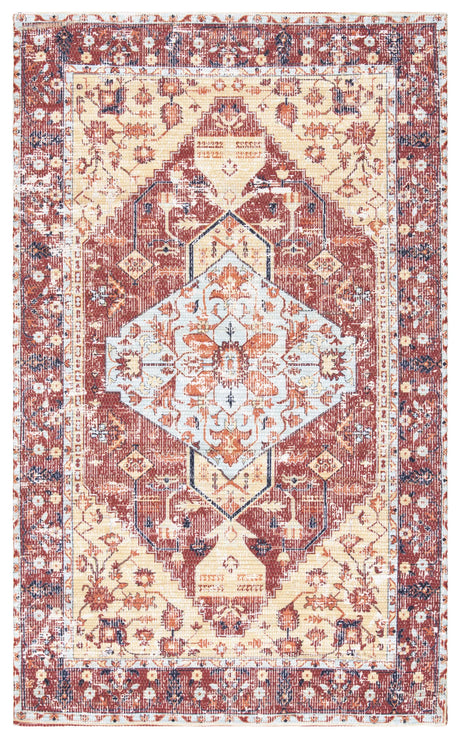 Safavieh Saffron 3'-0" x 5'-0" Rug in Rust / Aqua