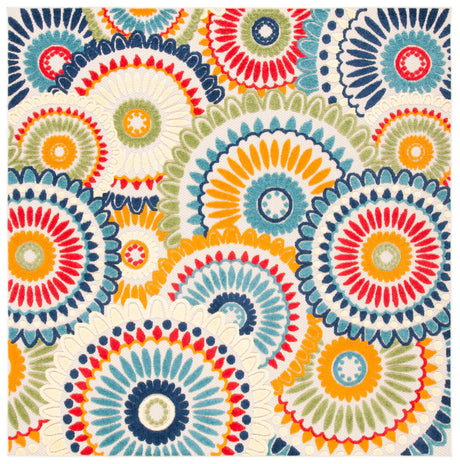Safavieh Cabana 6'-7" x 6'-7" Rug in Blue / Ivory