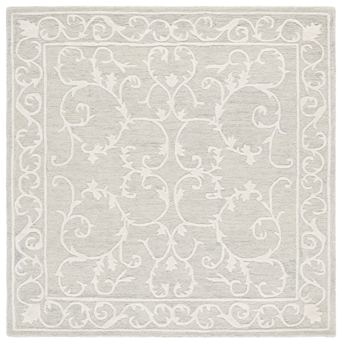 Safavieh Micro-Loop 5'-0" x 5'-0" Rug in Light Grey / Ivory