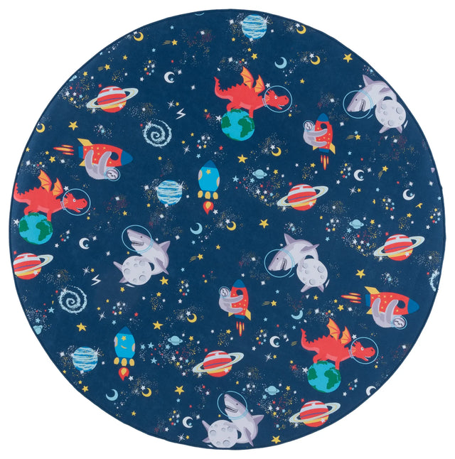 Safavieh Tacoma Kids 100 5'-0" x 5'-0" Rug in Navy / Rust