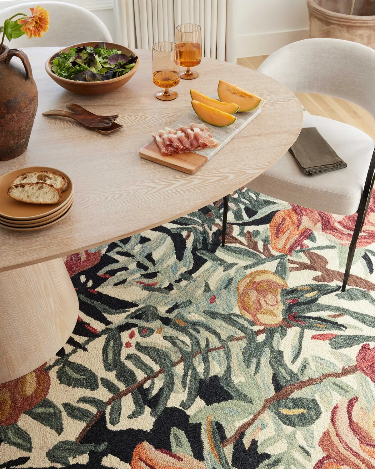 Loloi Belladonna Blm-02 Ivory/Lagoon Rug - closer room scene 1