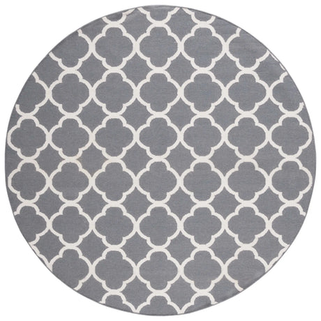 Safavieh Dhurries 7'-0" x 7'-0" Rug in Grey / Ivory