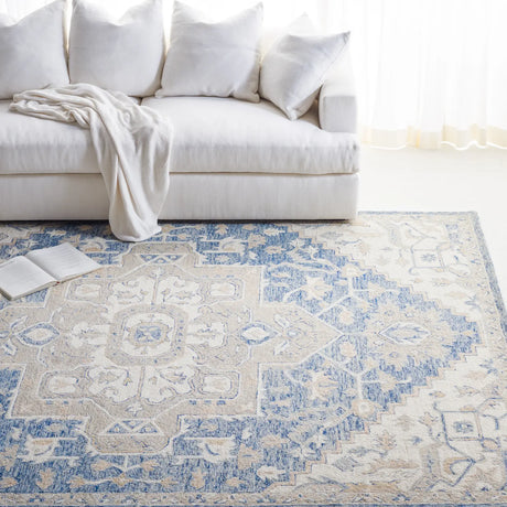 Safavieh Micro-Loop 10'-0" x 14'-0" Rug in Blue / Ivory