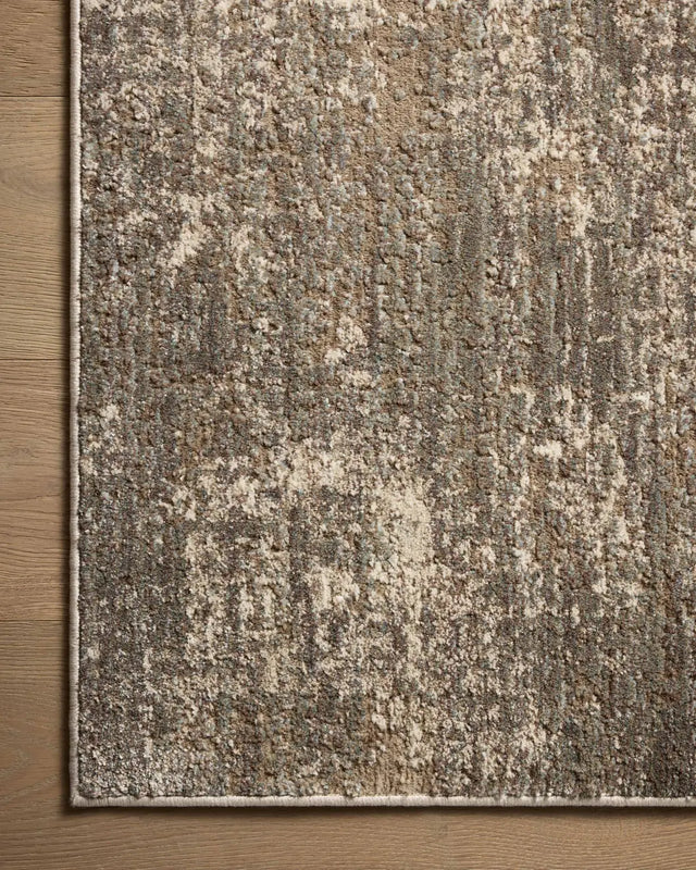 Loloi Wyatt Wya-04 Granite/Natural Rug - corner on wood