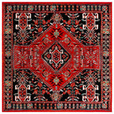 Safavieh Vintage Hamadan 6'-7" x 6'-7" Rug in Red / Black