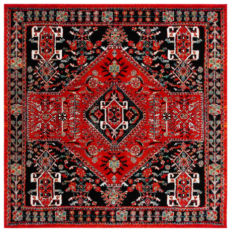 Safavieh Vintage Hamadan 6'-7" x 6'-7" Rug in Red / Black