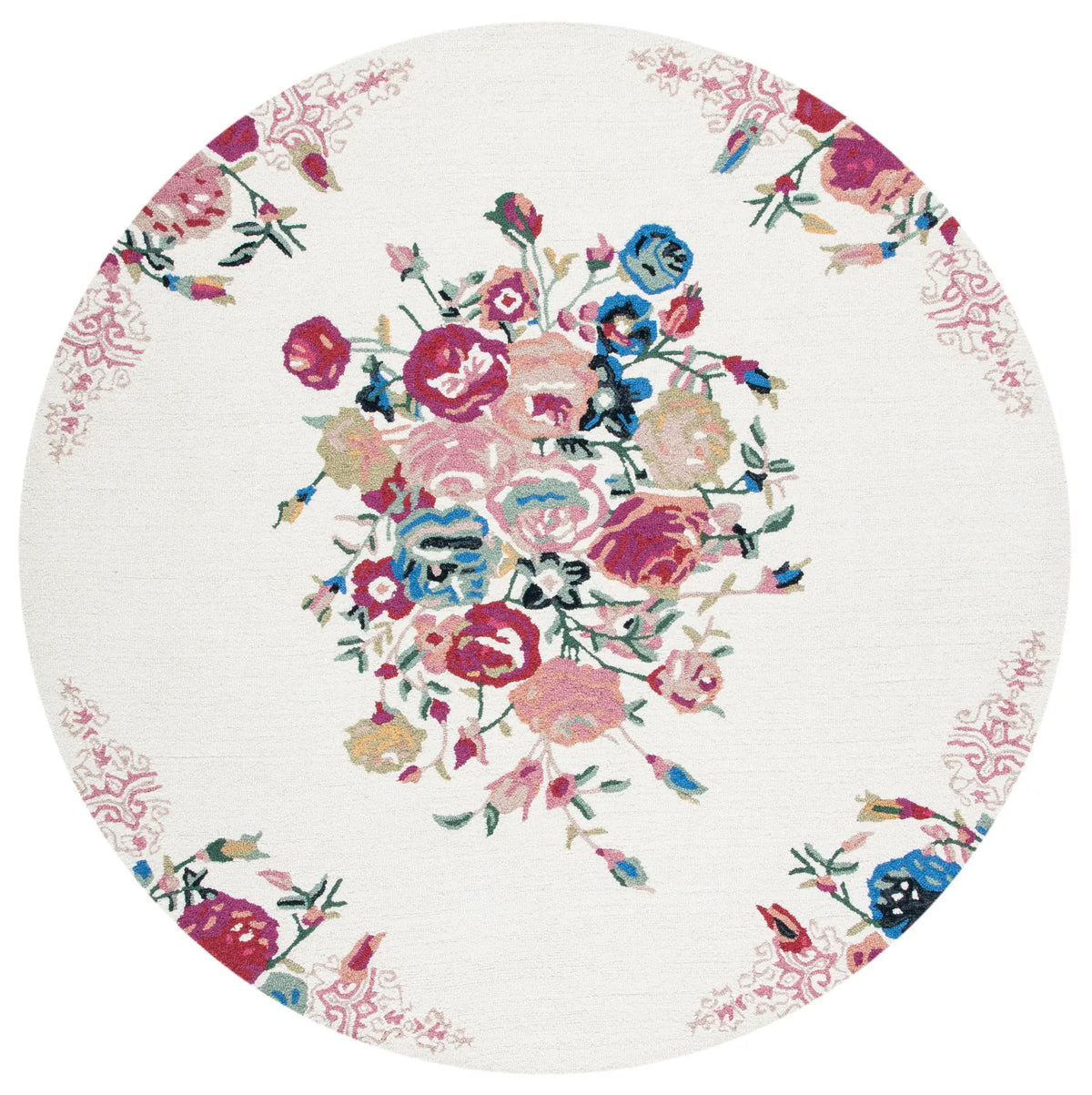 Safavieh Blossom 7'-0" x 7'-0" Rug in Pink / Ivory