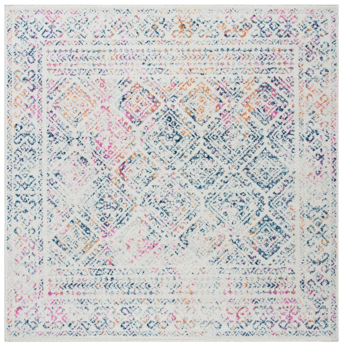 Safavieh Tulum 6'-7" x 6'-7" Rug in Ivory / Dark Blue