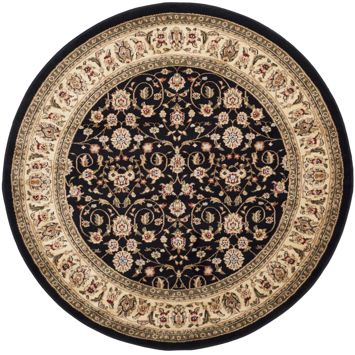 Safavieh Lyndhurst 5'-3" x 5'-3" Rug in Black / Ivory