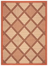 Safavieh Courtyard 4'-0" x 5'-7" Rug in Cream / Terracotta