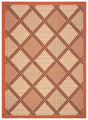 Safavieh Courtyard 4'-0" x 5'-7" Rug in Cream / Terracotta
