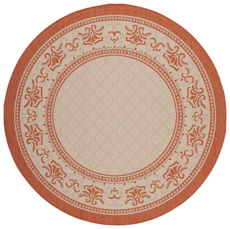Safavieh Courtyard 6'-7" x 6'-7" Rug in Natural / Terra