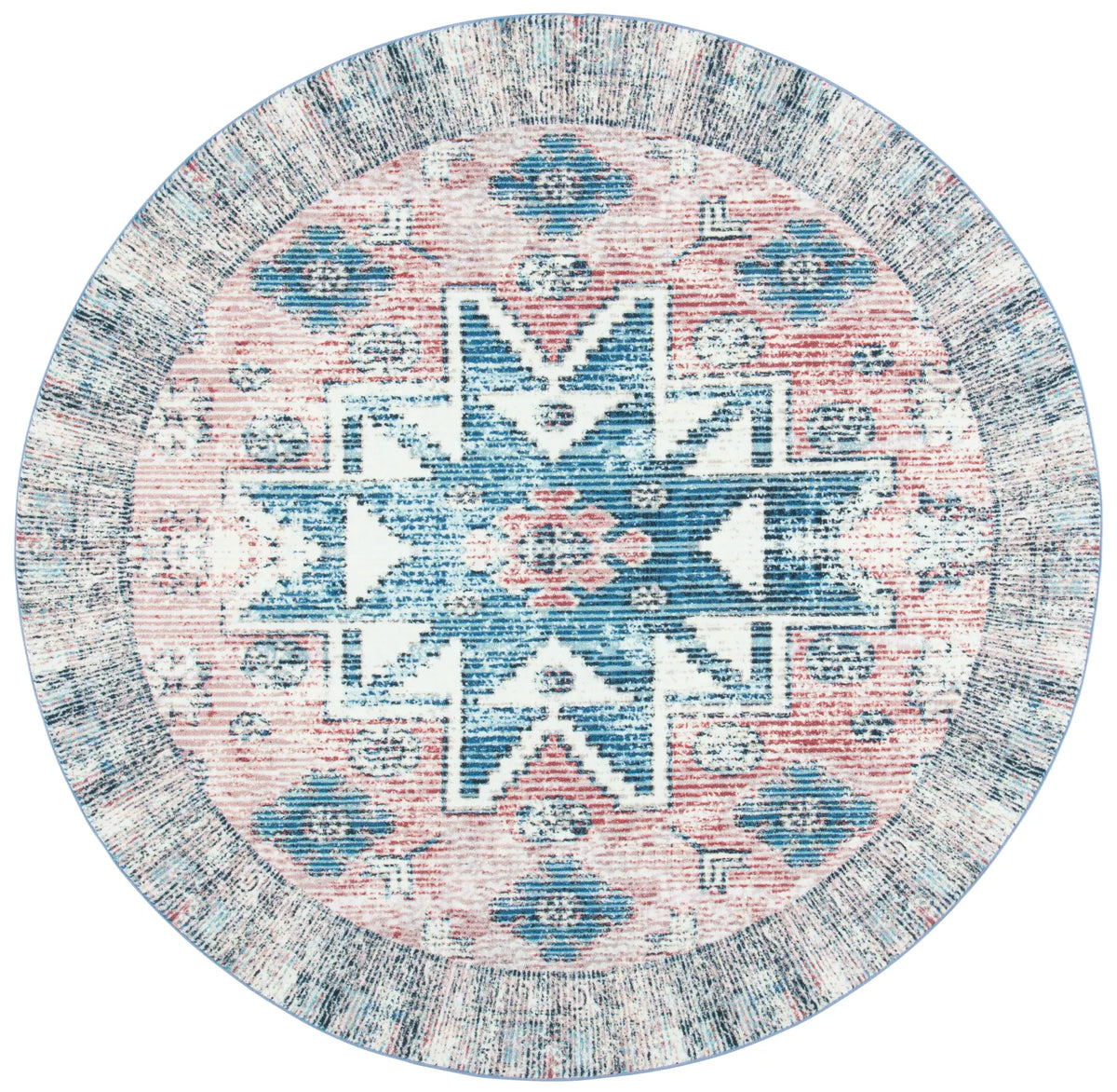 Safavieh Journey 6'-7" x 6'-7" Rug in Pink / Blue