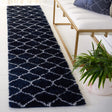 Safavieh Tahoe Shag 2'-0" x 9'-0" Rug in Navy / White